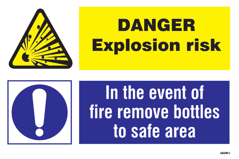 Danger Explosion Risk/remove Bottles