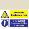 Danger Explosion Risk/remove Bottles