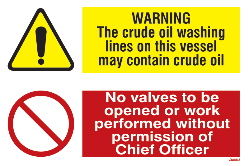 Warning - Crude Oil Washing Lines
